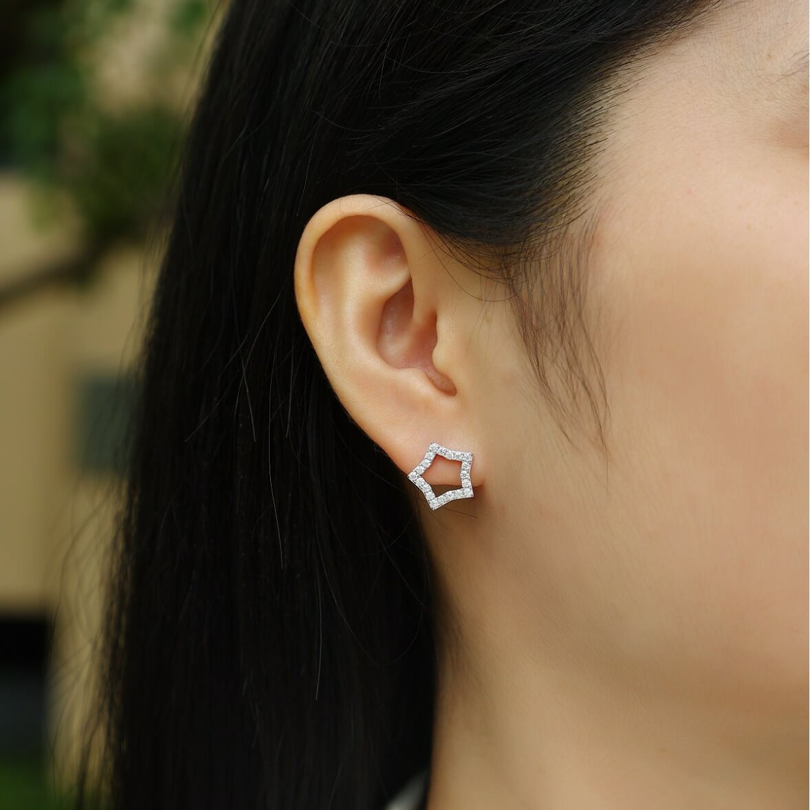 S925 Star Moissanite Earrings-MARDAZA
