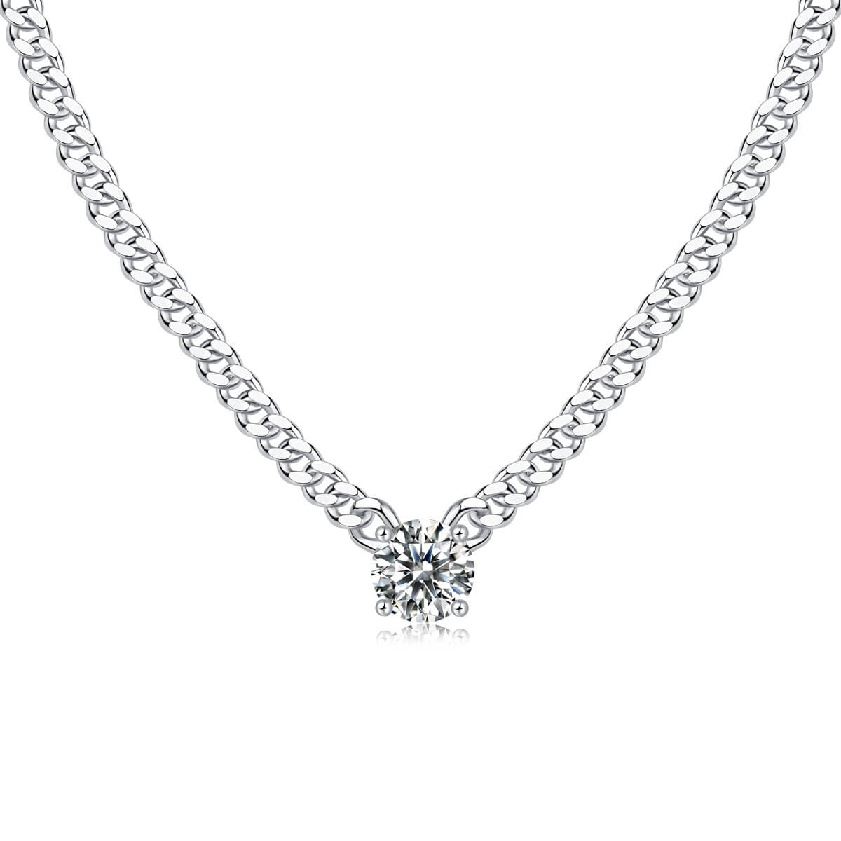 S925 Moissanite Cuban Link Necklace-MARDAZA