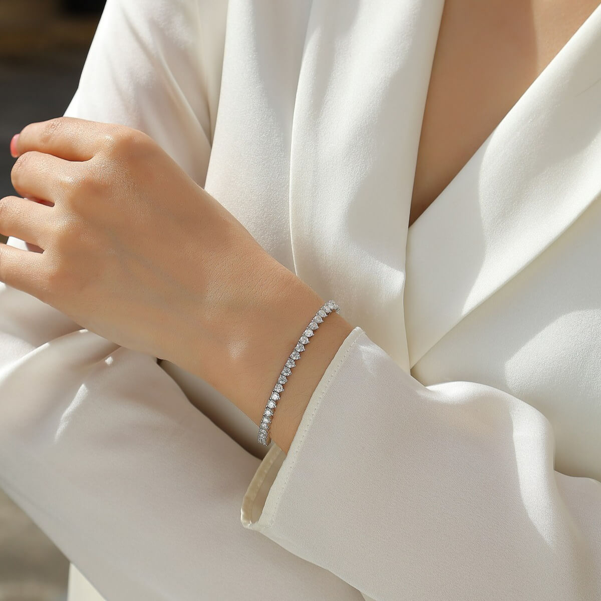 S925 Milestone Moissanite Bracelet-MARDAZA