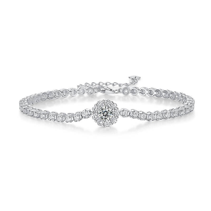 S925 Love’s Bridge Moissanite Chain Bracelet-MARDAZA