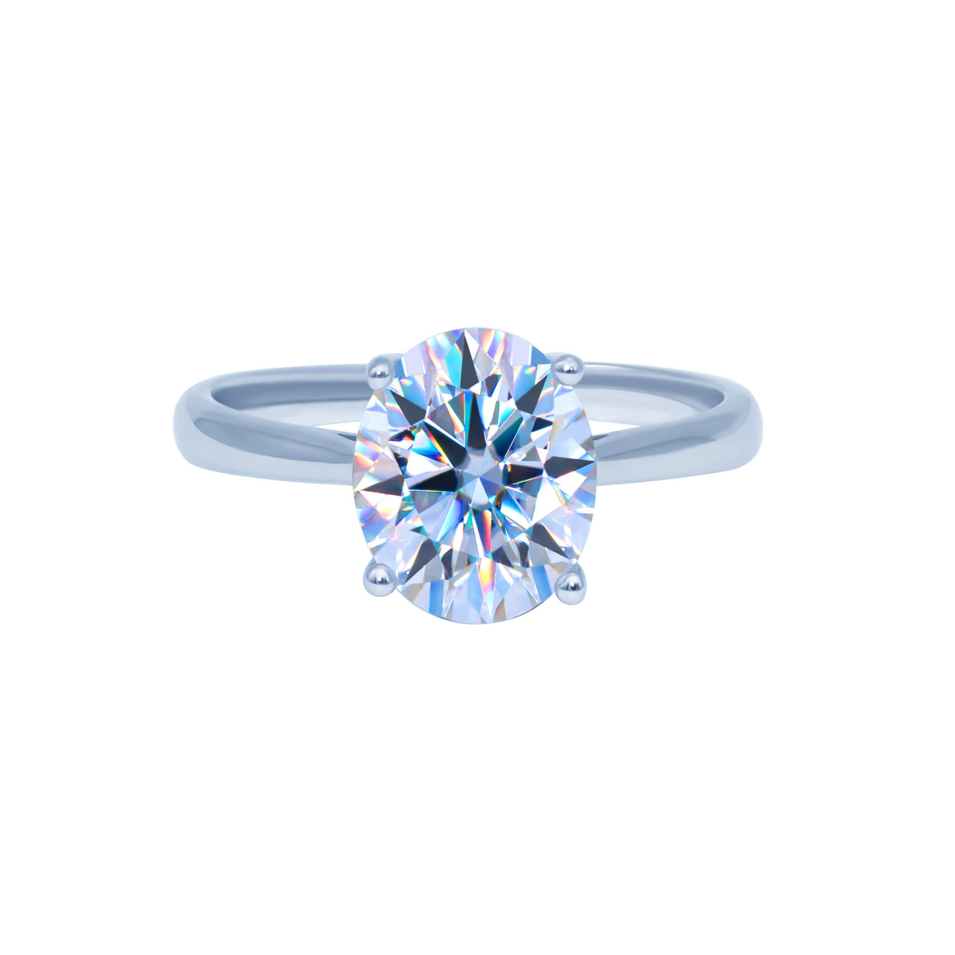  S925 Classic Moissanite Oval Ring