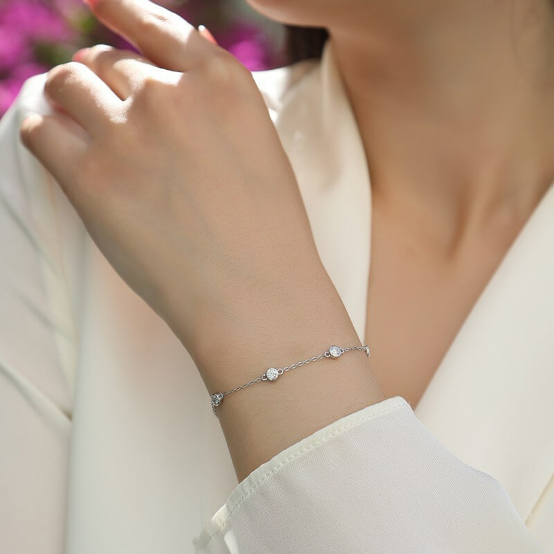 S925 Dancing Bubbles Moissanite Bracelet-MARDAZA