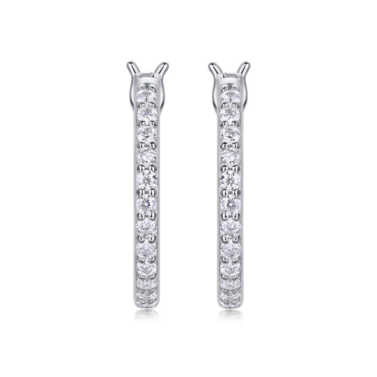 S925 Luminous Flow Moissanite Hoop Earrings-MARDAZA
