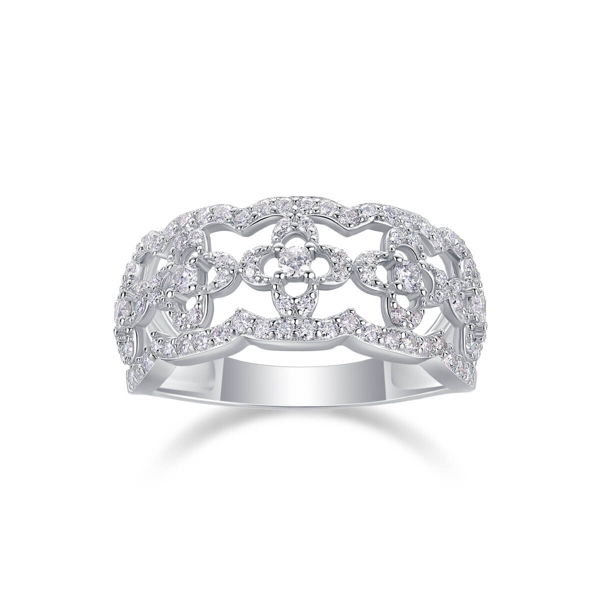 S925 Flower Moissanite Ring-MARDAZA