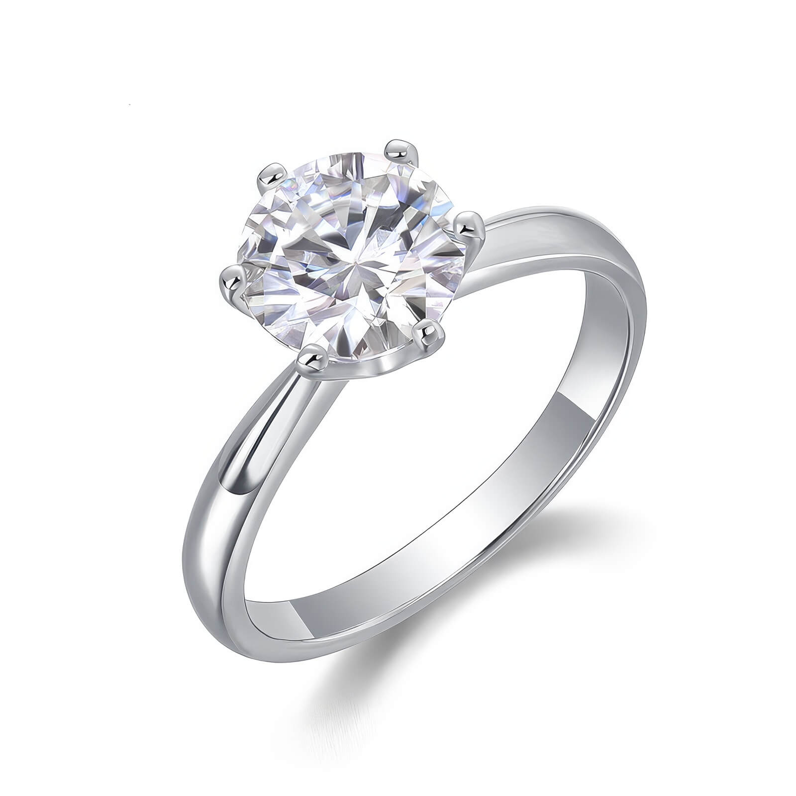 S925 Classic Six Claw Moissanite Ring-MARDAZA