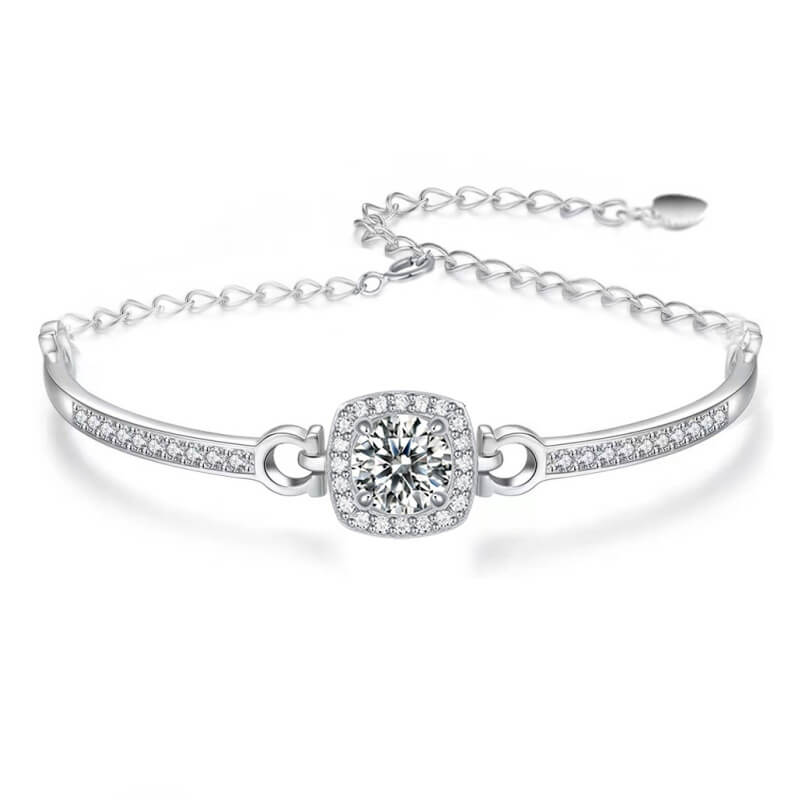 S925 Square Candy Moissanite Bracelet-MARDAZA