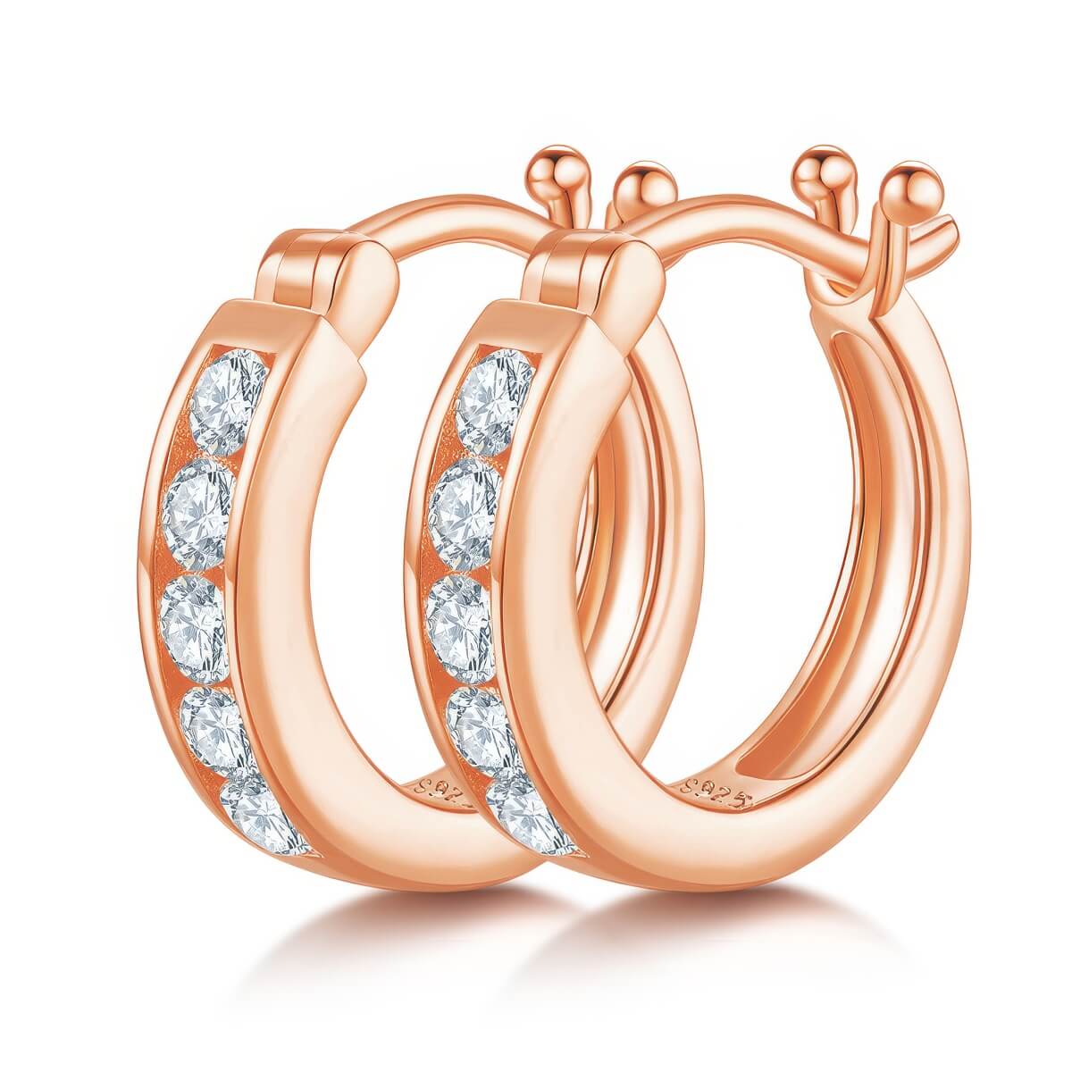 S925 Doughnut Moissanite Earrings-MARDAZA
