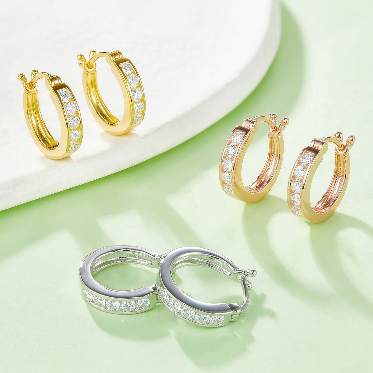 S925 Doughnut Moissanite Earrings-MARDAZA