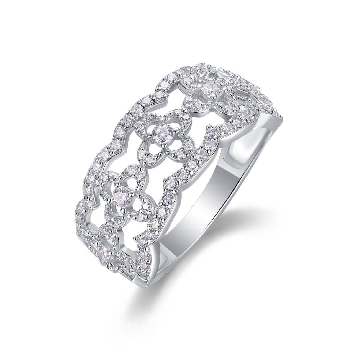 S925 Flower Moissanite Ring-MARDAZA