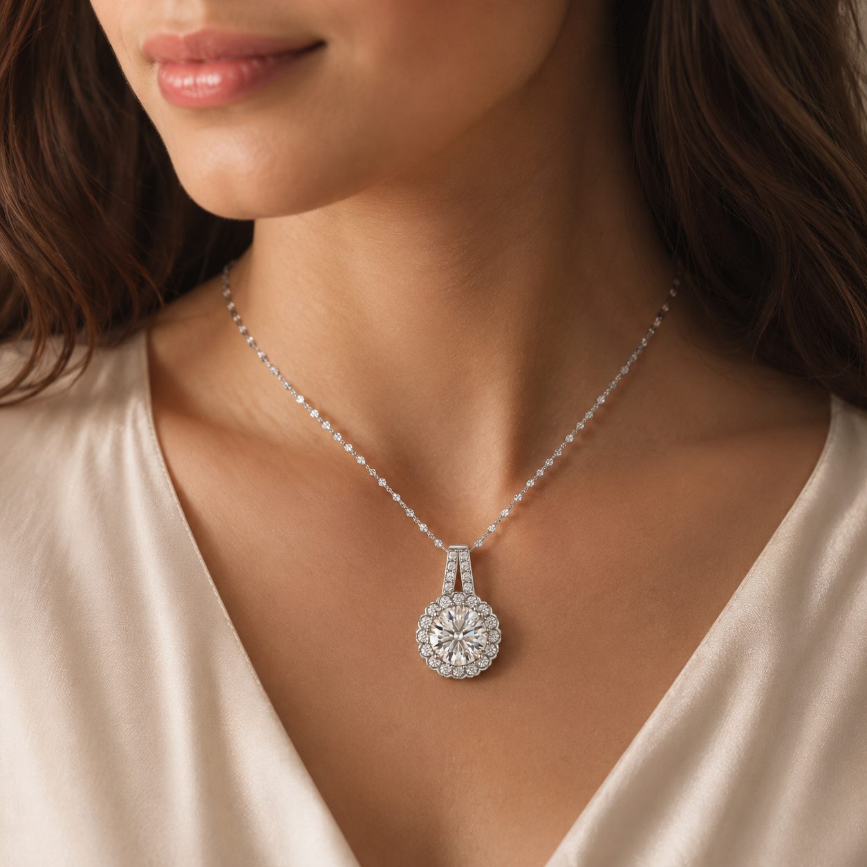 S925 Sunflower Moissanite Necklace