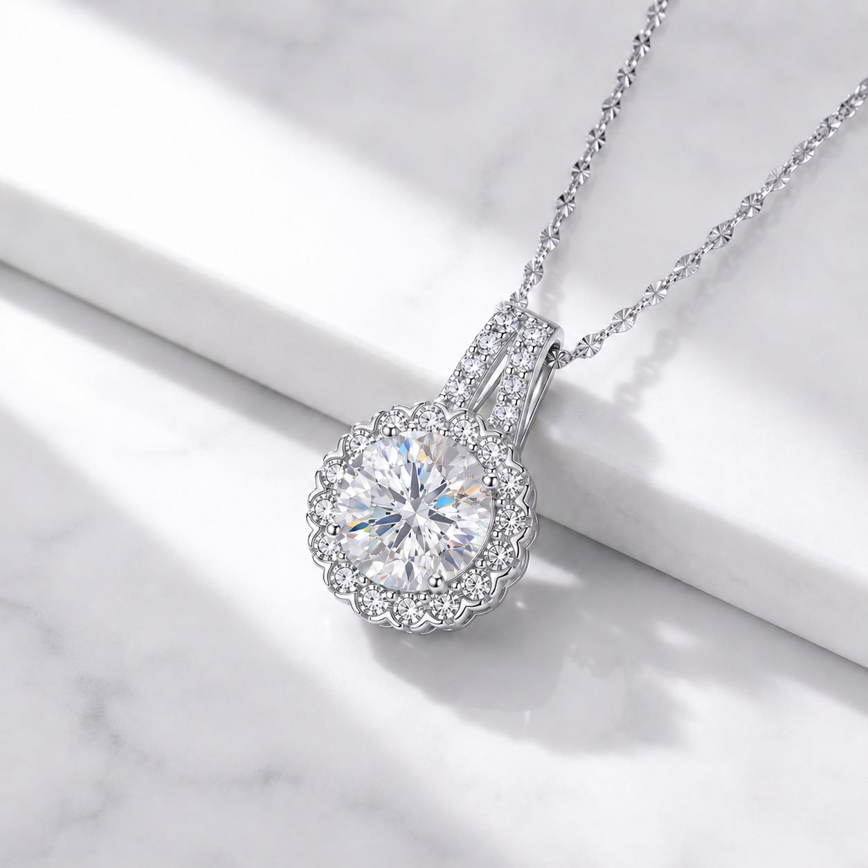 S925 Sunflower Moissanite Necklace