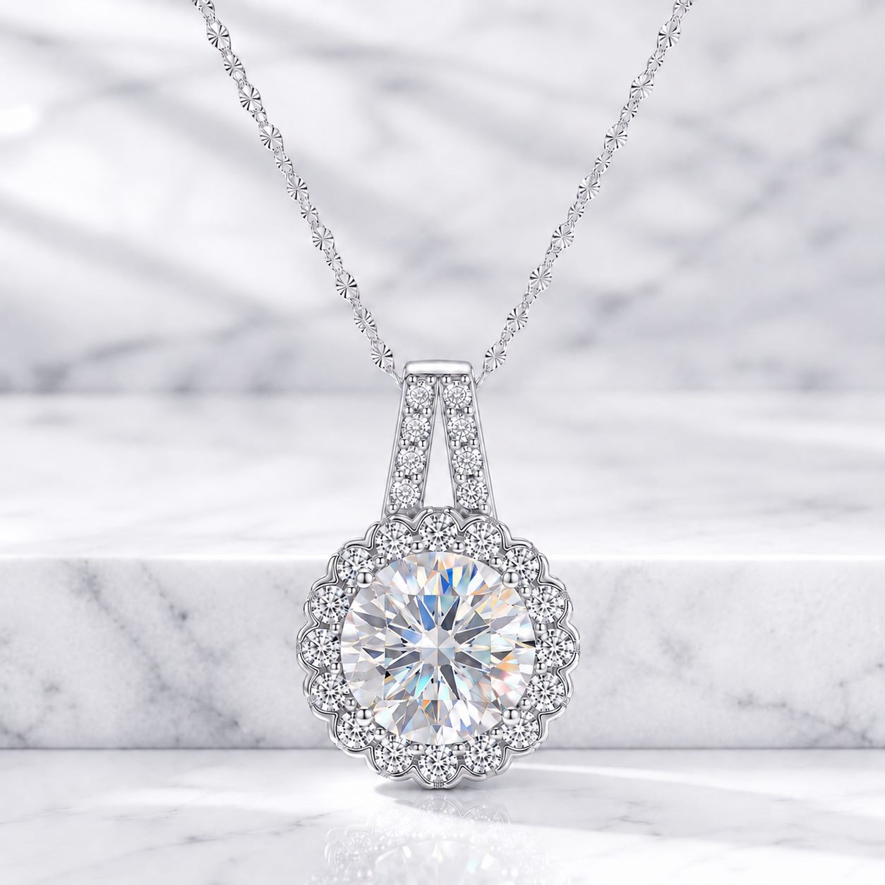 S925 Sunflower Moissanite Necklace