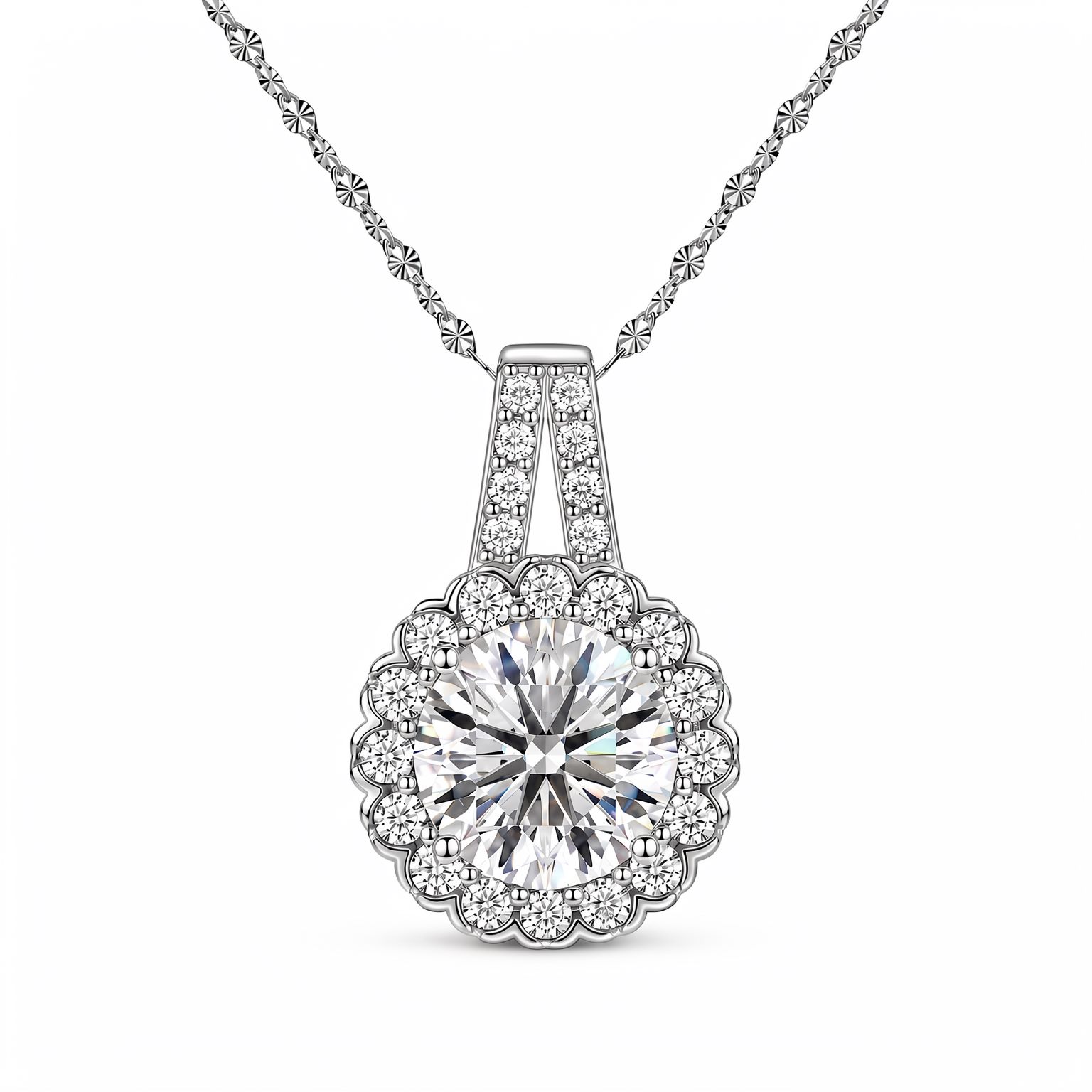 S925 Sunflower Moissanite Necklace