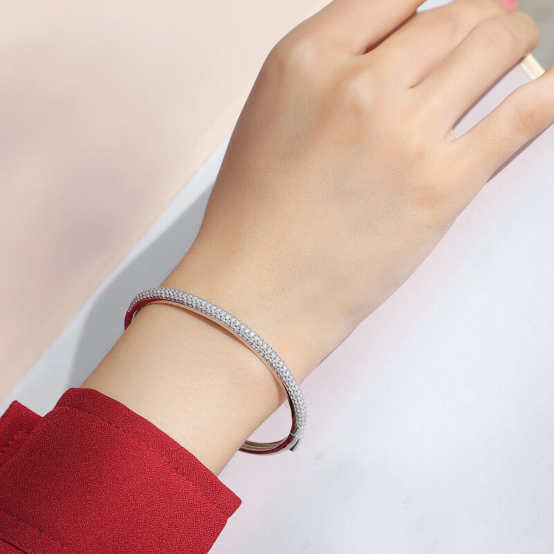 S925 Classic Toroidal Moissanite Bracelet-MARDAZA