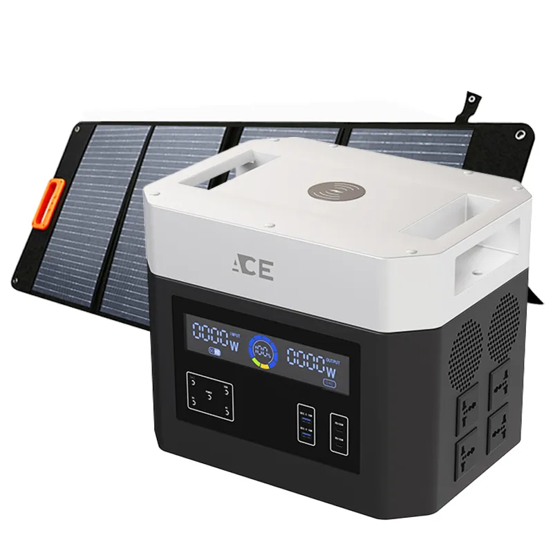 2016Wh With 11 outputs Wireless & Flash Charging 2000W Portable Solar Power Station S2000 - Acenergy