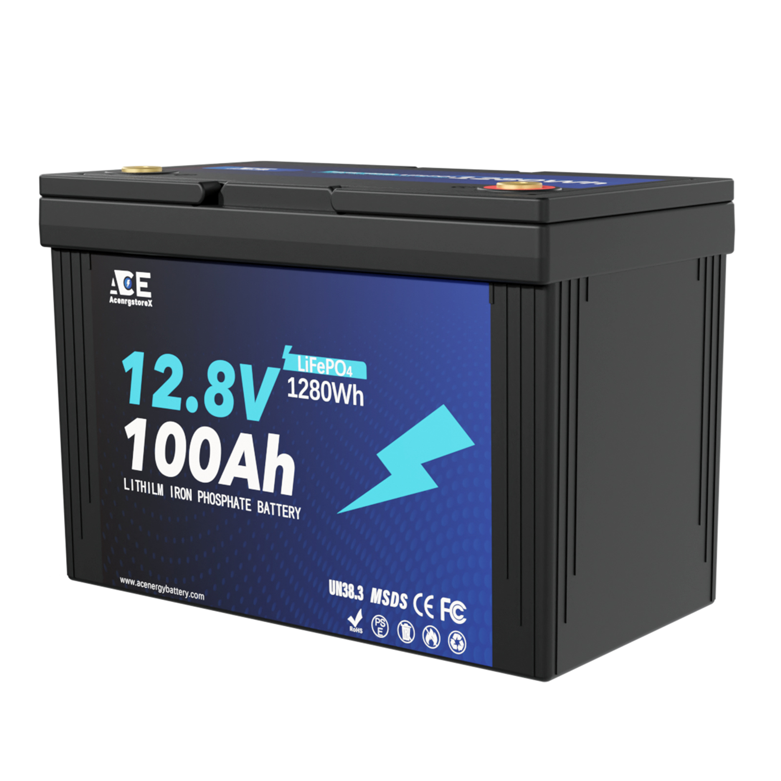 ACEnergy 12V 100Ah Grade-A LiFePO4 Lithium Battery丨100A BMS丨12.8V 1280Wh
