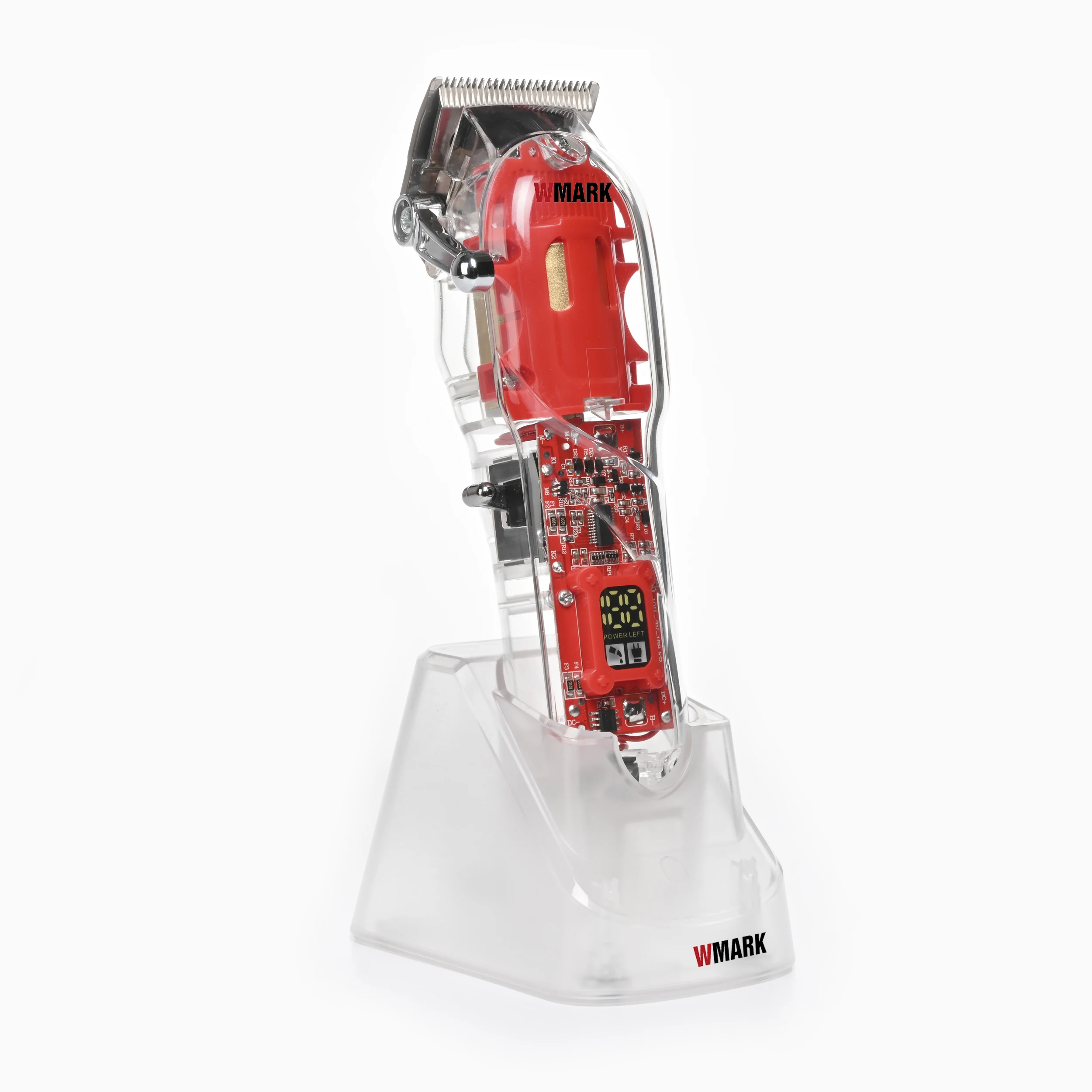 WMARK-Professional rechargeable transparent hair clipper with professional digital display