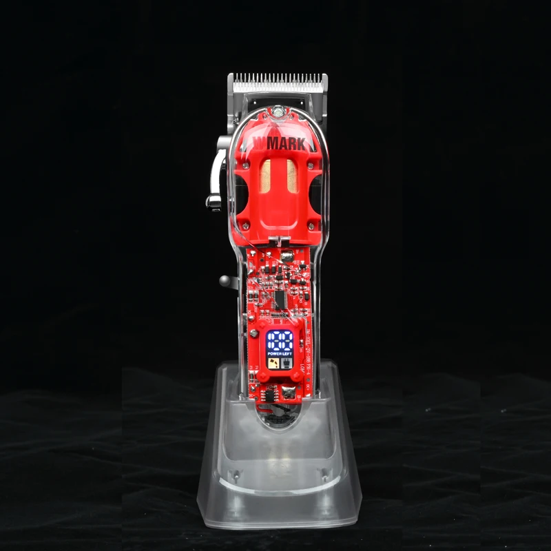 WMARK-Professional rechargeable transparent hair clipper with professional digital display