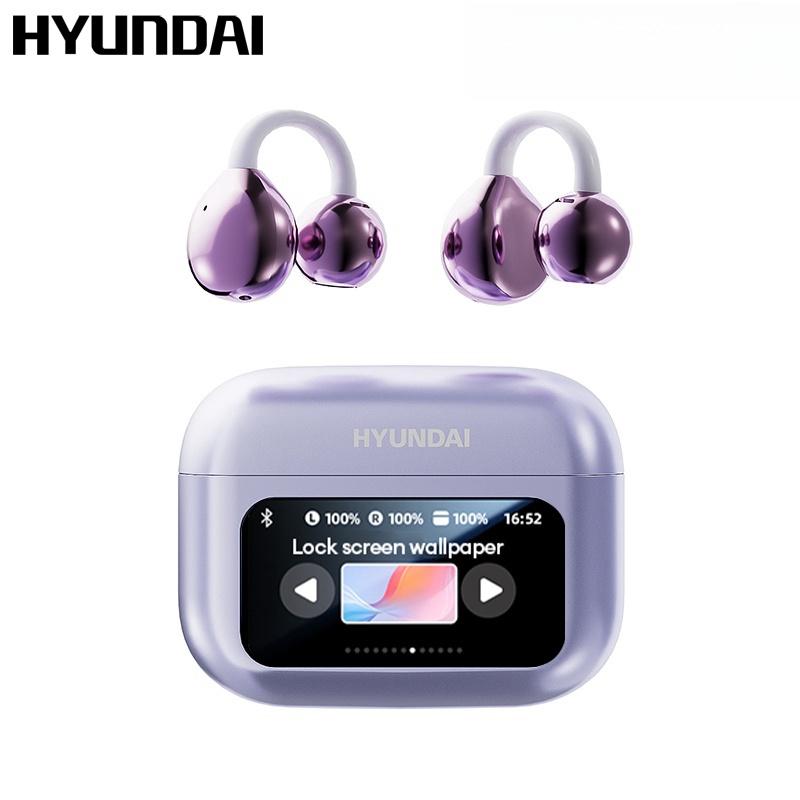 HYUNDAI M100 Clip On Ear Headphones With Audio-Visual Future Touch Screen, Audio Wireless Headphones for Music & Phone Calls,Sport Waterproof & Sweatproof
