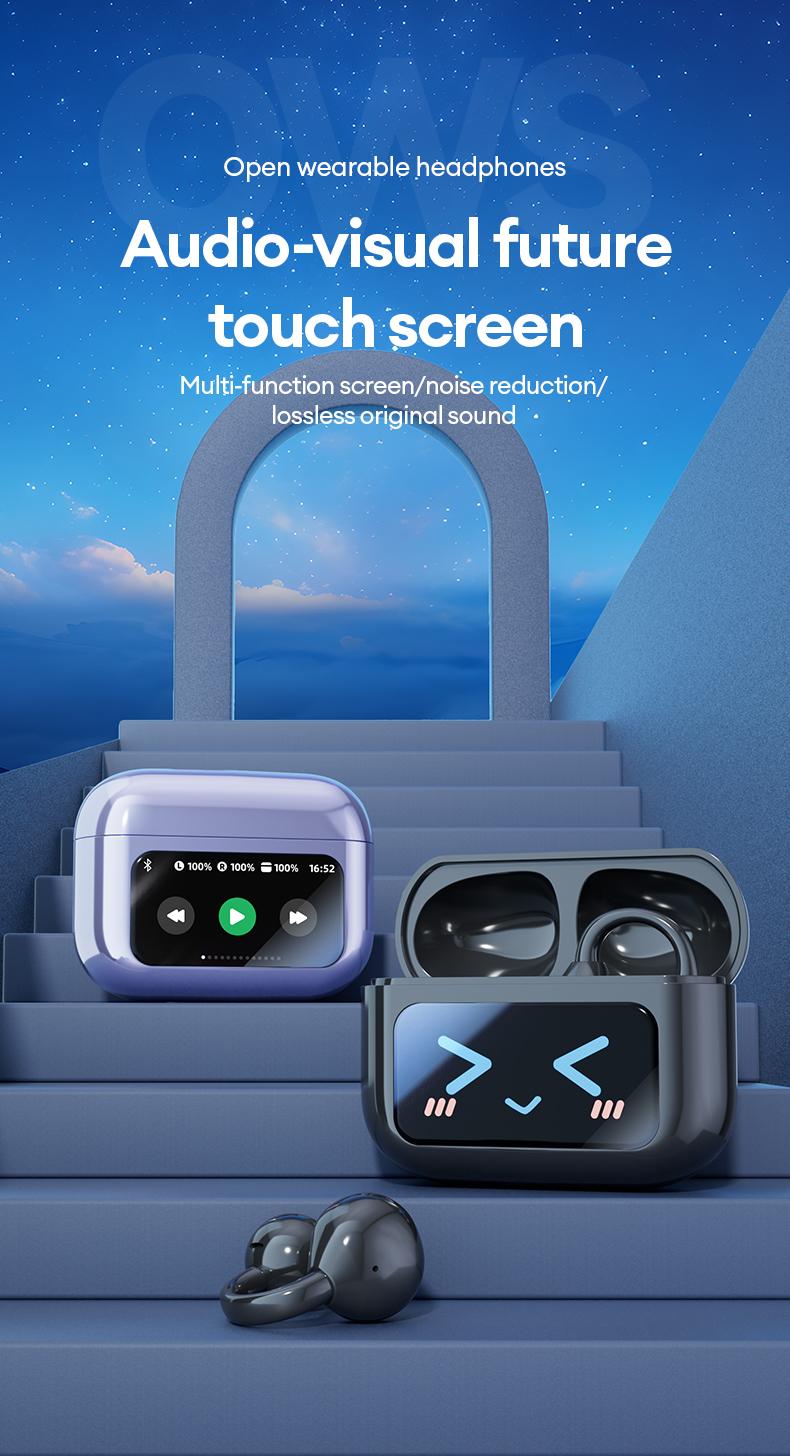 Product Introduction of HYUNDAI M100 Clip On Ear Headphones With Audio-Visual Future Touch Screen, Audio Wireless Headphones for Music & Phone Calls,Sport Waterproof & Sweatproof 0