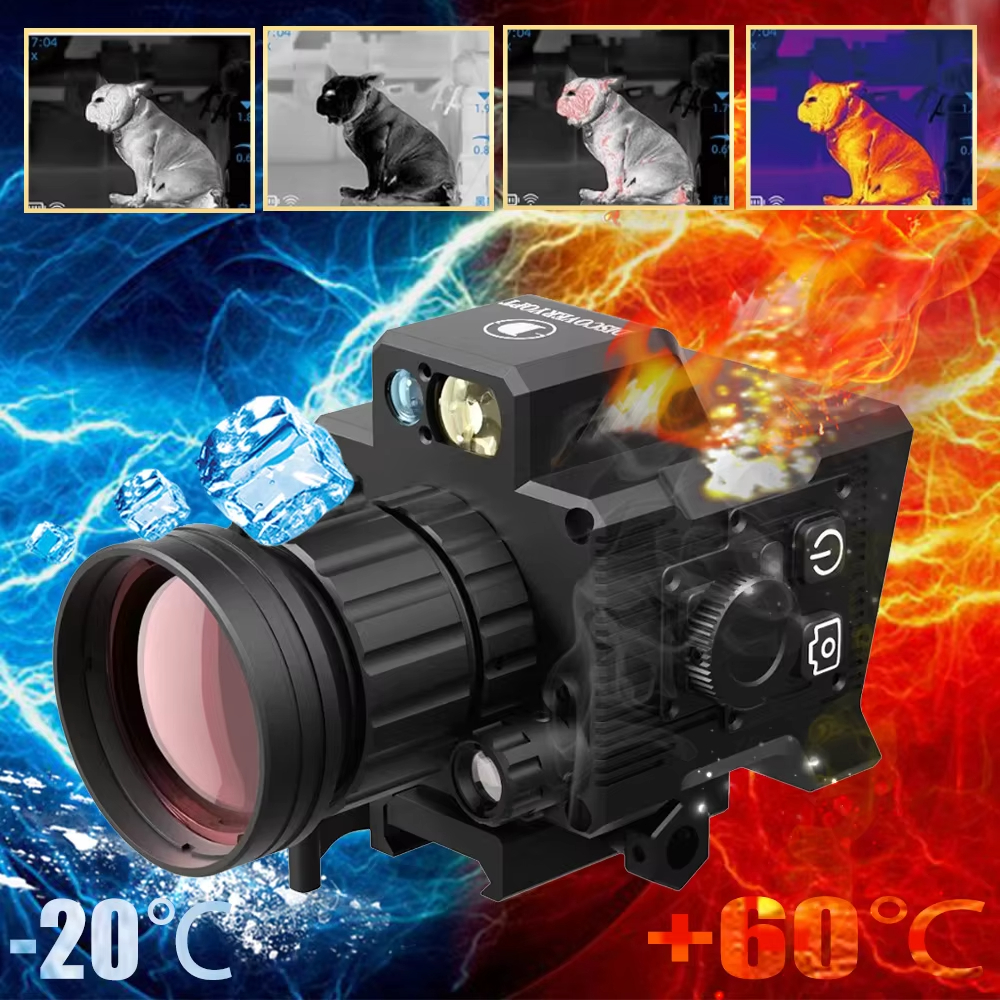 Crosshair Reticle Tiny Thermal Imaging Camera for Hunting Search Bird Detection with 1200m Distance Measurer Real Time Ranging