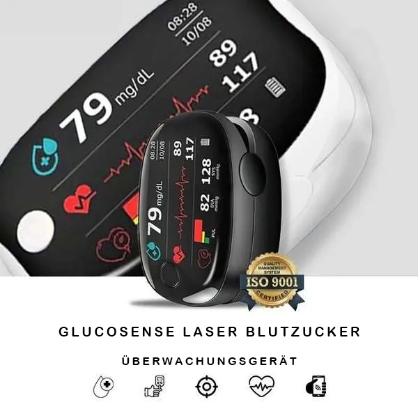 GlucoSense Laser Blood Glucose Meter (for monitoring blood glucose, blood oxygen, and blood pressure) 【Accuracy up to 99.9%】