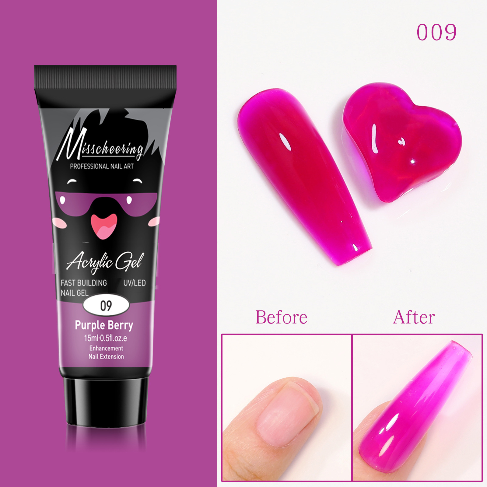 Nail Art Crystal Fluorescent Extension Gel (with free nail art tools)