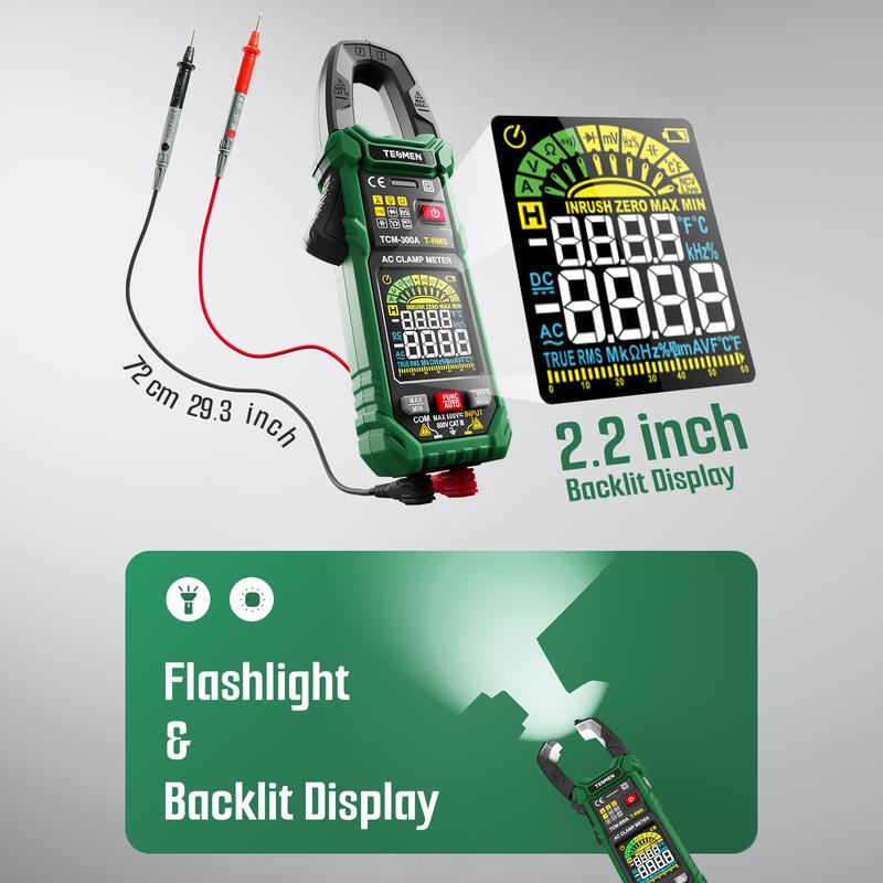 Smart clamp meter multimeter, intelligent measurement, automatic range, with AC/DC voltmeter