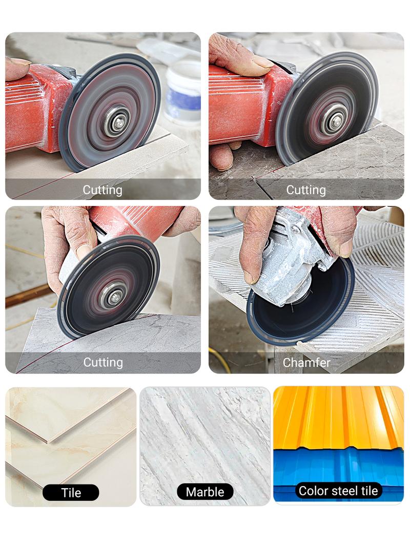 3PCS 4.5"(115MM) Diamond Tile Cutting Blades - Ultra-Thin Dry Cutting Disc for Ceramic, Marble, Granite - Angle Grinder Blades& Durable for Masonry/Construction Power Tool