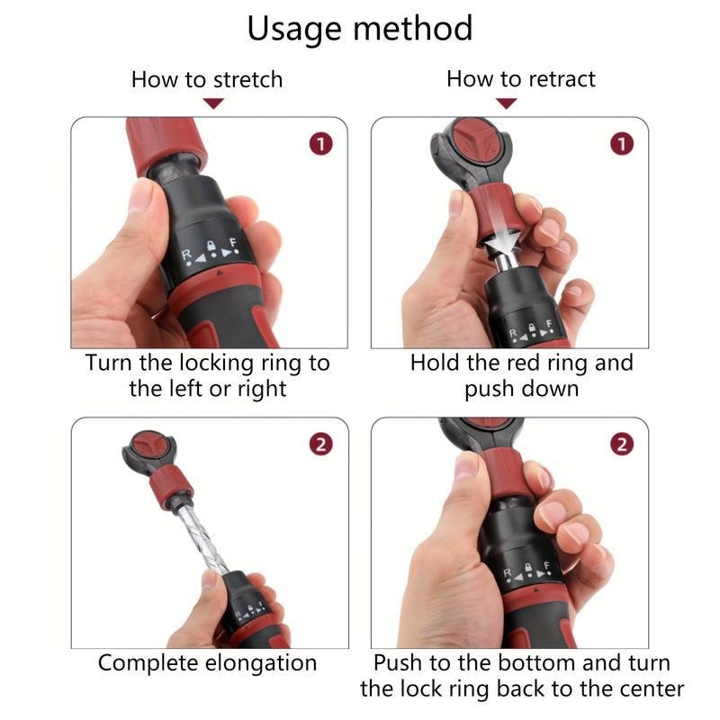 3/8" Drive 72-Tooth Adjustable Ratchet Wrench with Quick-Release Reversible Switch - Ergonomic Red & Black Handle, Heavy-Duty Steel Construction for Tight Spaces, Automotive & DIY Projects, Automotive Tool, Sleek Tool Design, Durable Tool Construction