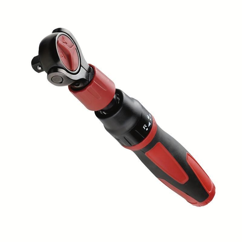 3/8" Drive 72-Tooth Adjustable Ratchet Wrench with Quick-Release Reversible Switch - Ergonomic Red & Black Handle, Heavy-Duty Steel Construction for Tight Spaces, Automotive & DIY Projects, Automotive Tool, Sleek Tool Design, Durable Tool Construction