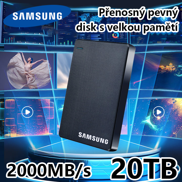  【2000 MB/s】 První přenosný pevný disk Samsung s velkou pamětí 20 TB