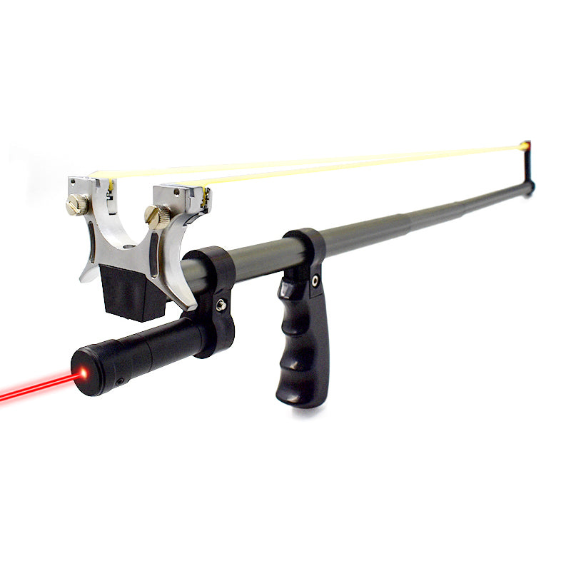 LASER TELESCOPIC ROD FLAT RUBBER BAND SLINGSHOT