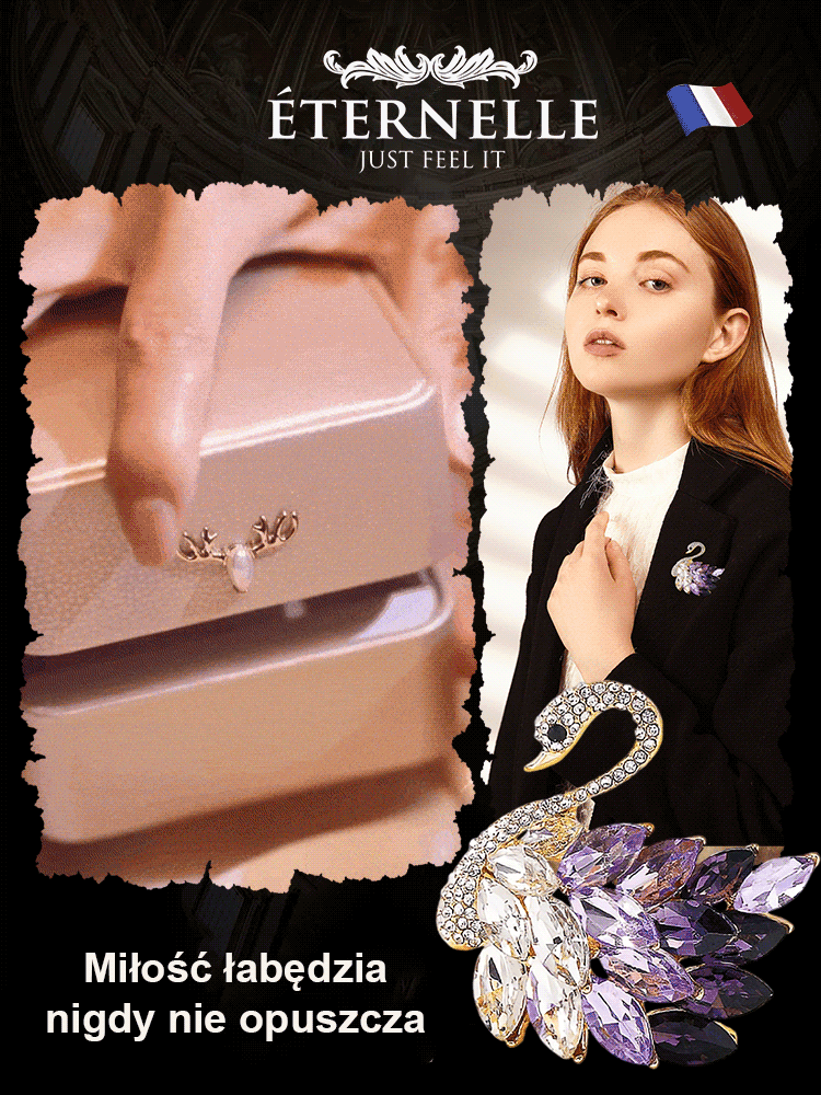 【Tylko przez 3 dni】Kryształowa broszka z łabędziem z uczuciem premium