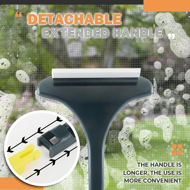 2 IN 1 Glass Cleaning Brush Car Windshield Home Window Glass Universal Detachable Squeegee Wiper Portable Cleaner Brushes
