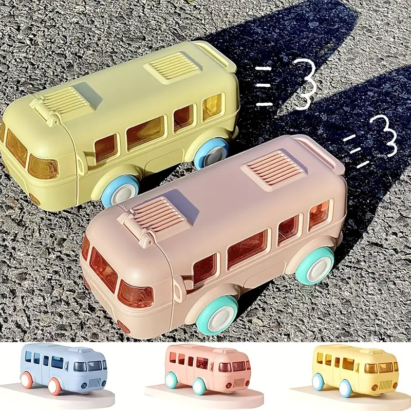 🎁Perfect gift for children 🚌Portable mug in the shape of a bus with shoulder strap.