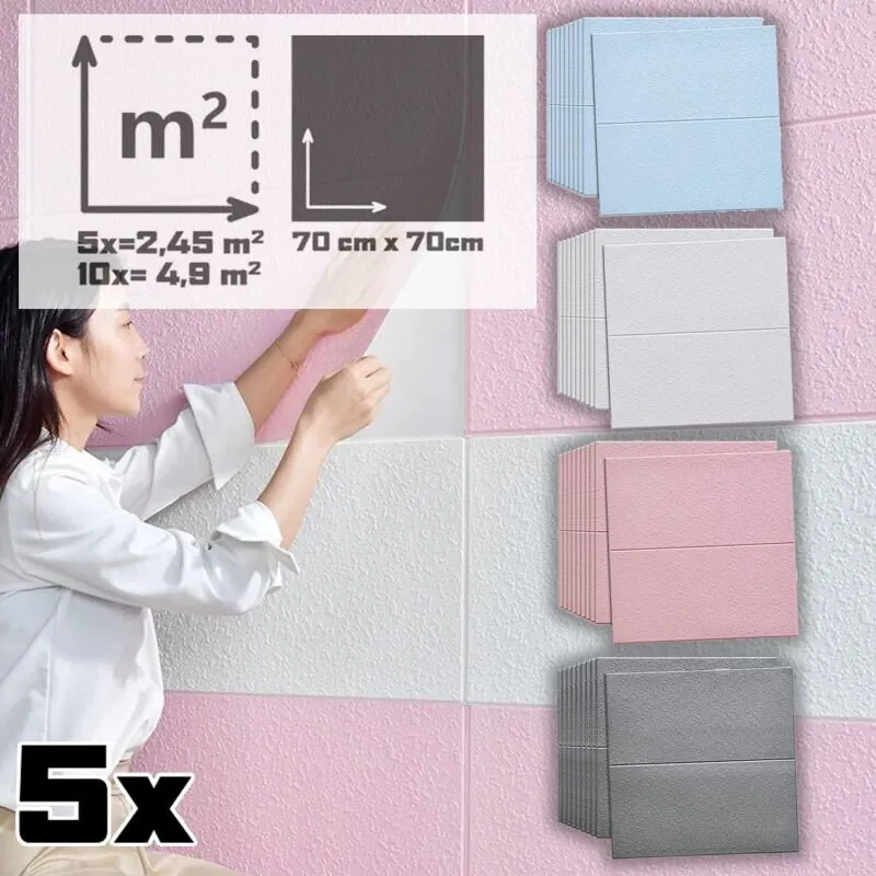 Waterproof 3D self-adhesive wallpaper Stickify (5 pieces)