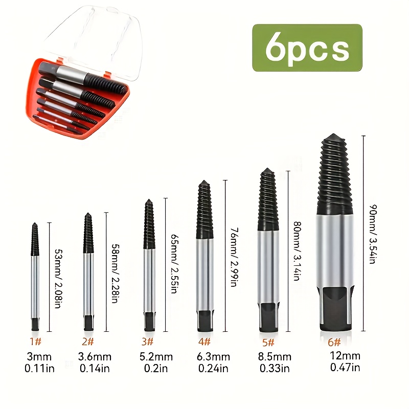 5/6/8pcs Premium Screw Extractor Kit, Easy To Remove Damaged Screws, Bolts And Pipes, Essential Woodworking And DIY Tools