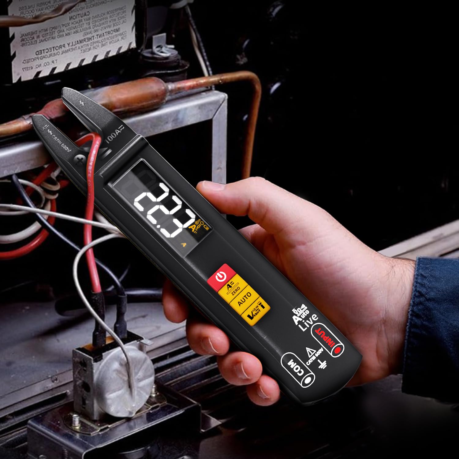 MAXRIENY AC DC Clamp Meter Open Fork Automatic Digital Multimeter Rechargeable