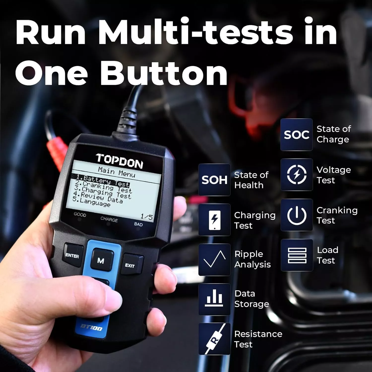 TOPDON BT100 12V Car Battery Tester