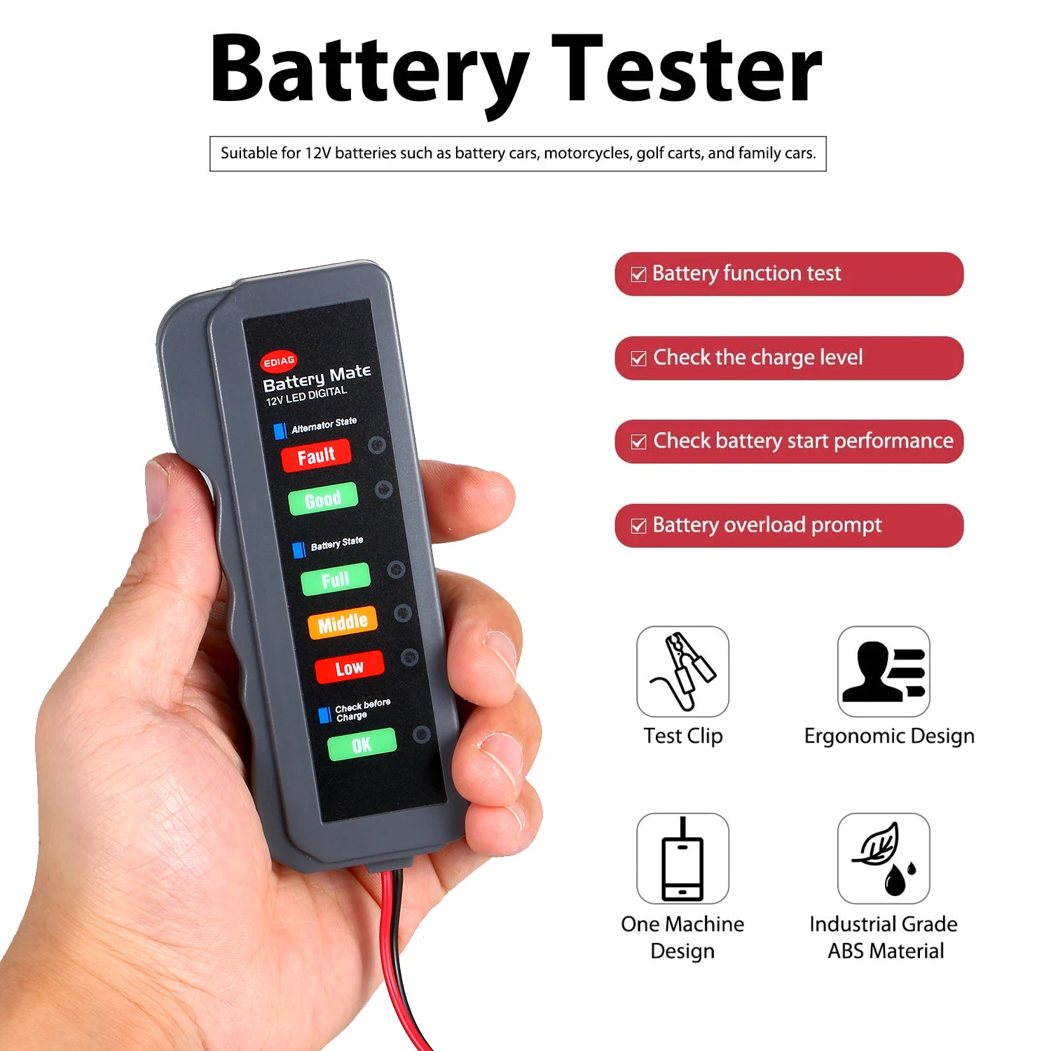 🔥🔥👌Battery Tester 12V Car Battery 🙈& Alternator Tester🔥🔥