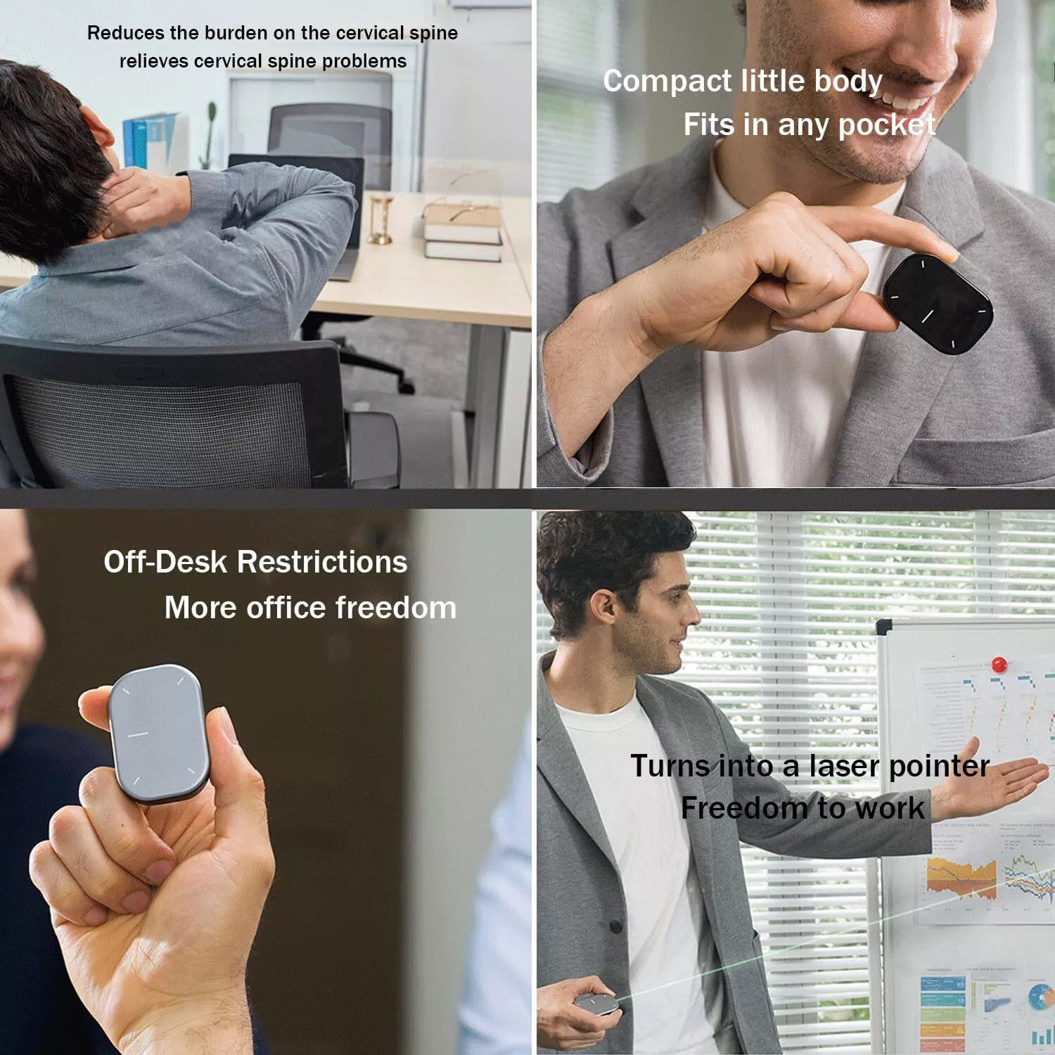 Bluetooth Detachable Air Mouse Touchpad Mouse with Voice Recording, Presentation Clicker Wireless