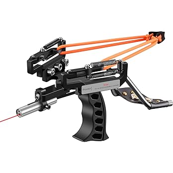 Prootor Tirachinas con láser para caza profesional con 3 bandas de goma, hondas, cohetes para adultos, con 300 municiones