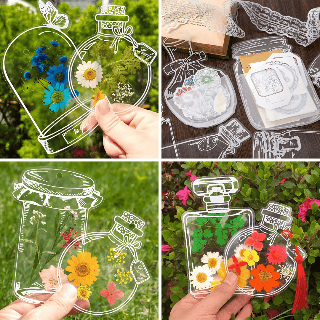 FLOWERMARKS™ TRANSPARENT TABS FOR DRIED FLOWERS - 40 PCS