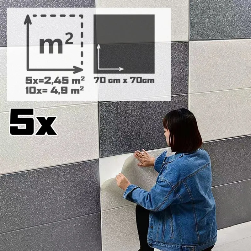 Waterproof 3D self-adhesive wallpaper Stickify (5 pieces)