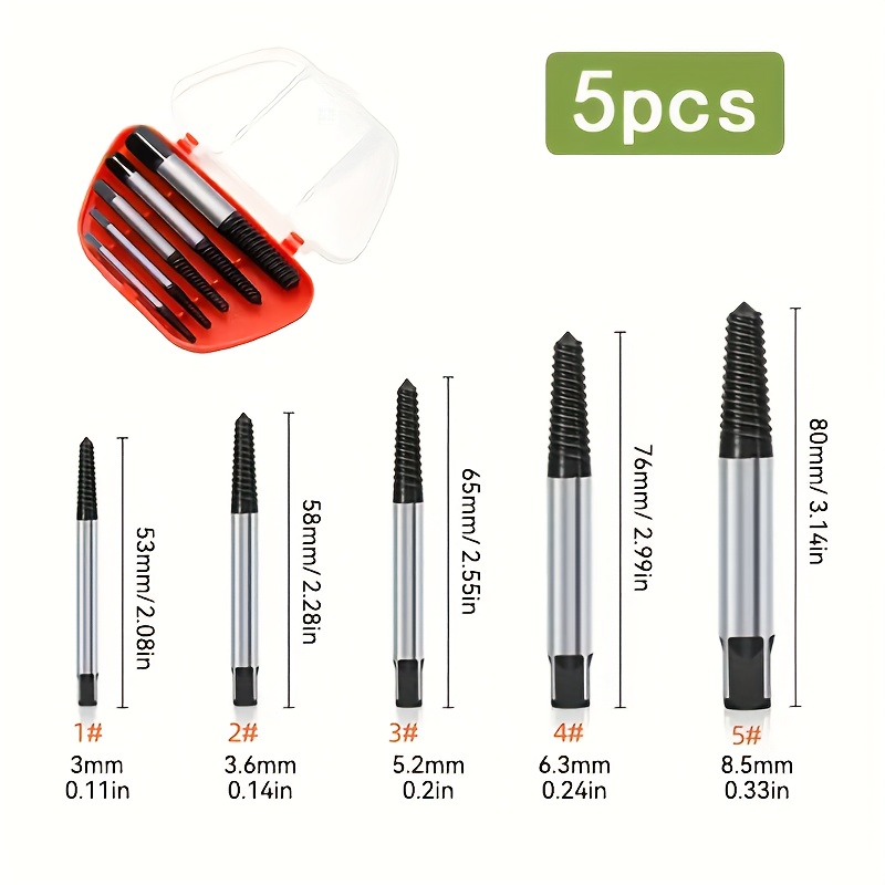 5/6/8pcs Premium Screw Extractor Kit, Easy To Remove Damaged Screws, Bolts And Pipes, Essential Woodworking And DIY Tools