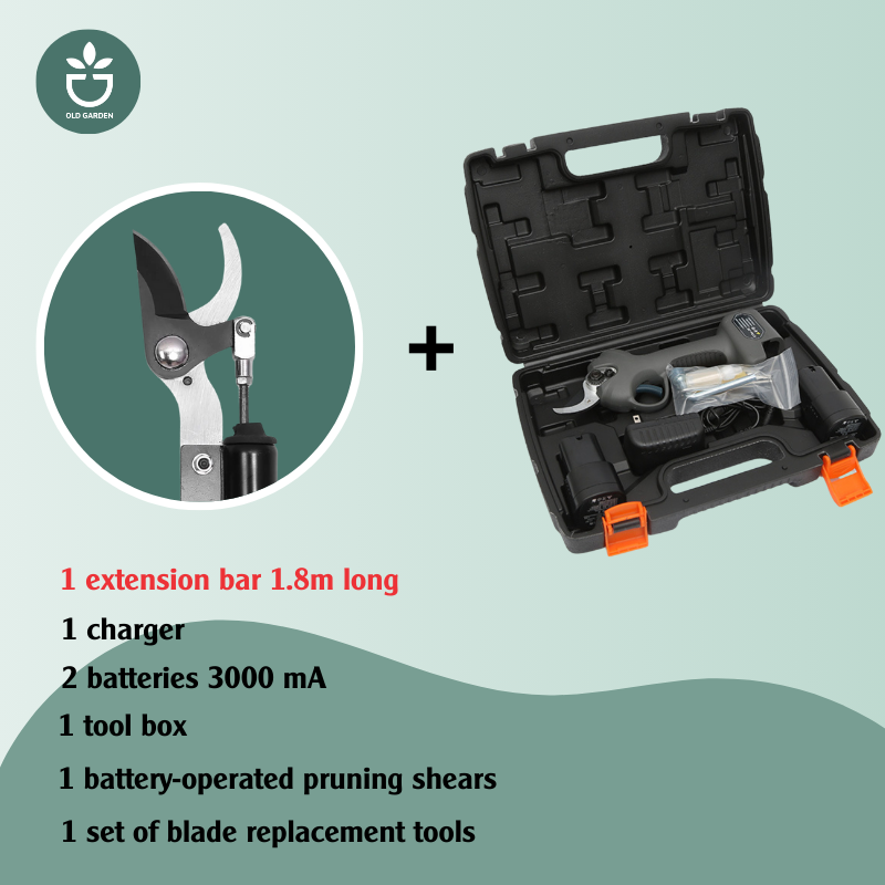 Battery-powered trimmer with extension pole