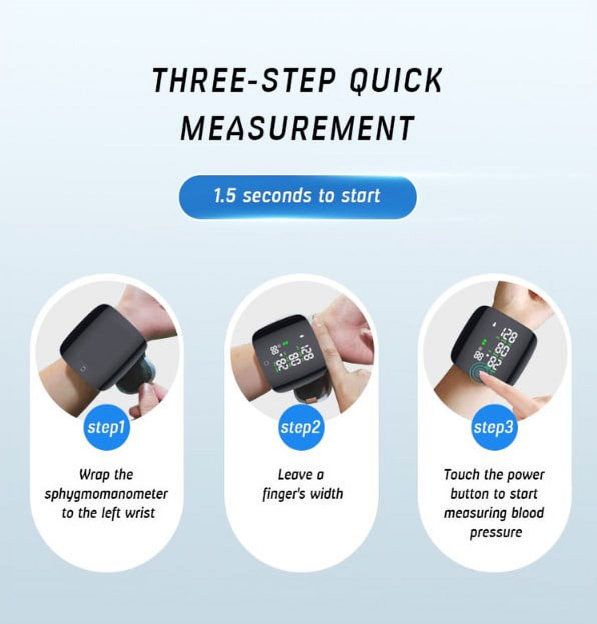 2024 Blood Pressure Monitor Three-color Screen Wrist Measurement Hypertension Detector Voice Charging Blood Pressure Monitor