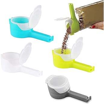 (6pcs) Bag mouth clip, food bag clip (2L+4S)