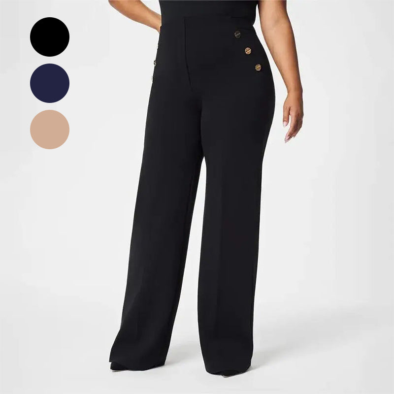 Women's loose trousers with a high waist and wide legs